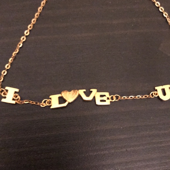 Solid rose gold “I LOVE U” bracelet - Picture 2 of 2